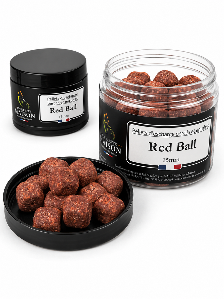 Pot pellets d'eschage percés ENROBÉS 15mm BOUILLETTE MAISON