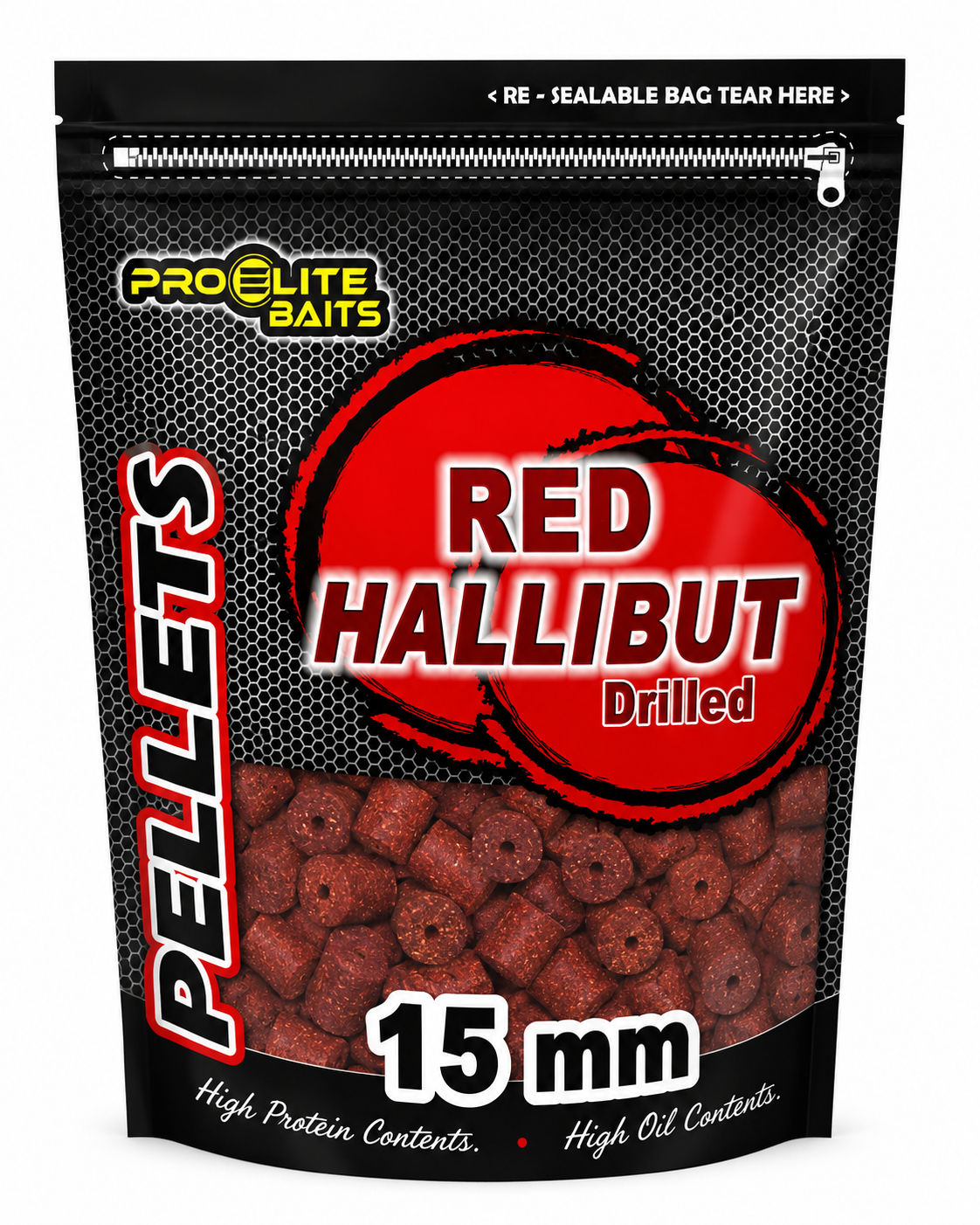 PELLET percés 8 ou 15mm Black / Red hallibut